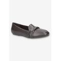 Wide Width Women's Betty Casual Flat by Easy Street in Brown (Size 7 W)