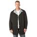 Men's Big & Tall Reversible fleece nylon jacket by KingSize in Black Gunmetal (Size 5XL)