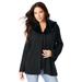 Plus Size Women's Faux-Fur Collar Cardigan. by Roaman's in Black (Size 14/16)