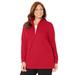 Plus Size Women's Soft-Touch Duet Top by Catherines in Classic Red (Size 0X)