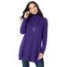 Plus Size Women's CashMORE Collection Turtleneck by Roaman's in Midnight Violet (Size 22/24)