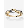 Women's 10K Yellow Gold Two-Tone Twist Ring by PalmBeach Jewelry in Gold (Size 10)