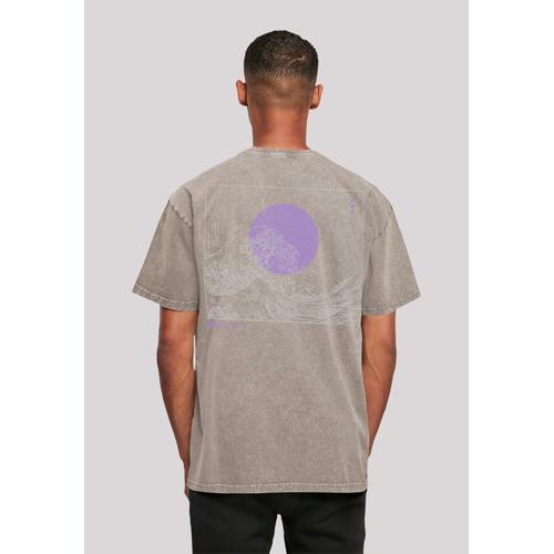 „T-Shirt F4NT4STIC „“Kanagawa Welle““ Gr. 5XL, grau (asphalt) Herren Shirts T-Shirts Print“