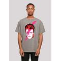 T-Shirt F4NT4STIC "David Bowie Oversize T-Shirt" Gr. 5XL, grau (asphalt) Herren Shirts T-Shirts
