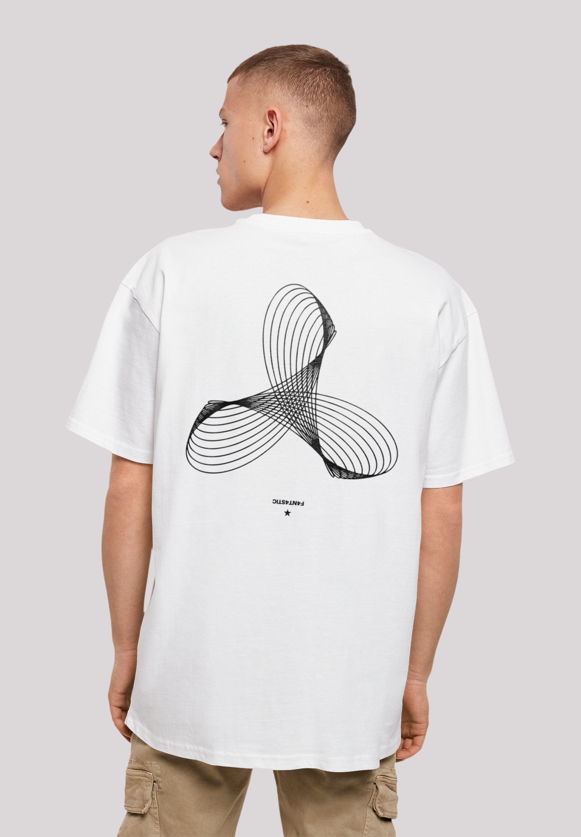 T-Shirt F4NT4STIC "Geometrics", Herren, Gr. XS, weiß, Obermaterial: 100% Baumwolle, oversize, Rundhals, ohne Bündchen, Shirts, Print Image
