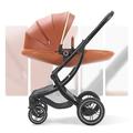 Baby Pushchair Stroller-Eggshell Design Strollers & Buggies Lightweight,Pram Stroller for Toddler Can Sit Or Lie Down，One Foot Brake Multifunctional Bassinet Stroller (Color : Brown)