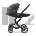 Baby Pushchair Stroller-Eggshell Design Strollers & Buggies Lightweight,Pram Stroller for Toddler Can Sit Or Lie Down，One Foot Brake Multifunctional Bassinet Stroller (Color : Nero)