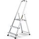 Drabest Aluminum 3-Step Household Ladder 125 KG Capacity - Step Ladder with Safety Rail & Work Ladder Platform – Ladders Multi Purpose – Step Ladders 3 Step – 40 x 121 x 12 cm