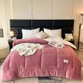 DEZYPZAM Quilt, Sherpa Fleece Quilt, Reversible Coverless Duvet Microfiber Soft Warm Bed Quilt, Fleece Duvet Cover Quilt, Quilt (Pink,200x230cm (3 kg))