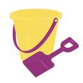 Pmu Beach Bucket w/ Shovel Toy (yellow & Purple) Great For Outdoor & Sand Play Pkg/1 Plastic in Black/Brown/Gray | Wayfair 115-77091