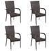 Red Barrel Studio® Stackable Patio Chairs Outdoor Wicker Patio Dining Chair Poly Rattan Metal in Brown | 37.4 H x 21.9 W x 21.1 D in | Wayfair