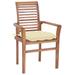 Red Barrel Studio® Patio Dining Chairs Wooden Accent Chair w/ Cushions Solid Wood Teak Wood in Brown | Wayfair 284A0478A1264F3C88DEE0351D4DE536