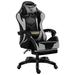 Inbox Zero Dorweiler Adjustable Reclining Ergonomic Swiveling PC & Racing Game Chair w/ Footrest in Black/Red in Black/Gray | Wayfair