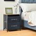 17 Stories Loden Steel Nightstand Wood/Metal in Brown | 20 H x 18 W x 12 D in | Wayfair A9C292BF1BC743A2A30A6C97DA5EE2B4