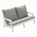 Latitude Run® Jannath 53.74" Wide Outdoor Reversible Loveseat w/ Cushions Plastic in Gray/White | 35.8 H x 53.74 W x 37 D in | Wayfair