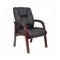 Boss Office Mid Back Guest Chair with Wood Finish
