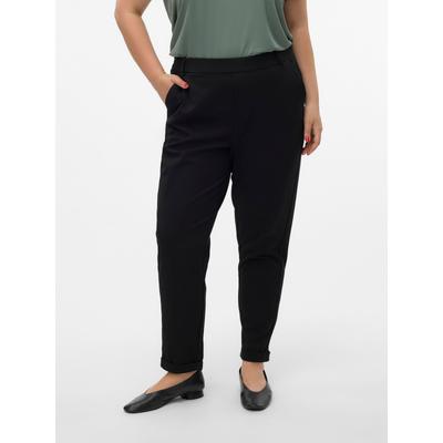 Anzughose VERO MODA CURVE "VMCMAYA MW LOOSE SOLID PANT CUR NOOS", Damen, Gr. 48, Länge 32, schwarz, Web, Obermaterial: 62% Polyester, 33% Viskose, 5% Elasthan, unifarben, modisch, regular fit, Hosen Image