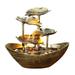 Trarodic Small Waterfall Fountain Indoor - Indoor 4-Tier Lotus Leaf Relaxation Tabletop Fountain Automatic Pump with Power Switch 10 H Small Desk Fountain for Home Office Relaxation