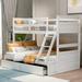 Plywood, MDF, and Pinewood Twin over Full Bunk Bed with Storage - Solid Construction, Versatile Design, Safety Features