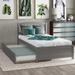 Wood Platform Bed with Trundle, Twin Size, Elegant Design, Solid Construction - Optimize Space, Enhance Comfort