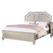 Opp Platform California King Bed with Panel Headboard, Champagne Silver