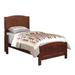 Pika Full Size Bed, Arched Headboard and Footboard, Dark Cherry Brown Wood