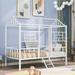 Contemporary Twin Size Metal House Bed with Safety Guardrails and Iron Frame Support