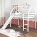 Twin Size Loft Bed with Slide, House Bed, Solid Pine Wood, Sturdy Build, No Box Spring Needed