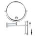 8 inch Wall Mounted Round Frame 1X/10X Magnifying Makeup Mirror Height Adjustable Chrome