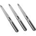 3PCS Silver 4.5 Stainless Steel Nail File Non-Slip Double-Sided Nail File Professional Concave Handle Grinder Manicure Cuticle Pusher Pedicure Trimming Polished Buffering Files Beauty Nail Tools