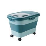 33 lb Dog Food Storage Containers Collapsible Pet Food Storage Bin with Wheels and Lids for Dog Cat Food Airtight Rice Cereal Storage Bucket