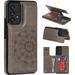 Case for Samsung Galaxy A53 5G Luxury PU Leather Flip Case [Two Magnetic Clasp] [Card Slots] Stand Function Embossed Mandala Pattern Flower Durable Soft TPU Back Wallet Cover - Grey