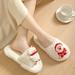 KIHOUT Discount Santa Claus Women s Slippers House Bedroom Slippers For Women Fuzzy Plush Comfy Lined Slide Shoes
