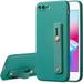 Liquid Silicone Case Finger Strap Cover for iPhone 7 Plus iPhone 8 Plus Slim Liquid Silicone Phone Case Hand Strap Soft Touch Rubber Full Body Protection Shockproof Bumper Cover - Dark Green