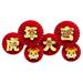 6pcs Chinese New Year Paper Fans Decorations Happy 2022 Tiger Years Window Wall Round Paper Fan Spring Festival Supplies