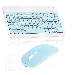 Rechargeable Bluetooth Keyboard and Mouse Combo Ultra Slim Keyboard and Mouse for CHIQ 65 UHD Smart Android TV with Bluetooth 5.0 TV and All Bluetooth Enabled Mac/Tablet/iPad/PC/Laptop - Sky Blue