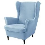 Wing Chair Slipcover Chair Covers For Wingback Chairs Stretch Sofa Cover Furniture Protector Couch Soft With Elastic Bottom-Sky Blue-Chair Cover