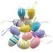 Relanfenk Home Decor Creative 12Pcs Easter Decorations Eggs Hanging Ornaments Colorful for Easter Tree Basket Party Supplies