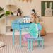 Exdeerjoy 30-Key Classic Baby Grand Piano Toddler Toy Wood w/ Bench & Music Rack Blue