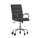 Lancaster Home Executive Chair on Skate Wheels Black LeatherSoft/Chrome Frame