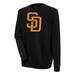 Men's Antigua Black San Diego Padres Victory Crewneck Chenille Pullover Sweatshirt