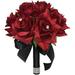 Build Your Wedding Package-Artificial Flower Bouquet Corsage Boutonniere Rose Calla Lily Red White Black Wedding Theme (Bridesmaid(B))