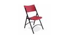 National Public Seating 640 Blow Molded Folding Chair Red with Black Frame Set of 4