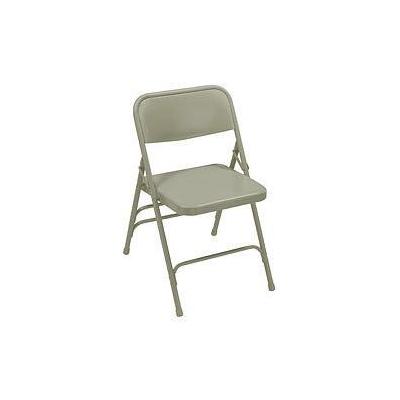 National Public Seating 310 Premium Triple Brace Double Hinge All Steel Folding Chair Black Set of 4