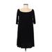 Old Navy Casual Dress - Shift Boatneck 3/4 sleeves: Black Solid Dresses - Women's Size Medium