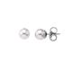 Stud earrings on sterling silver rhodium-plated, 5mm round white pearls