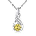 KINGWHYTE Infinity Necklace Sterling Citrine Necklaces for Women Silver Infinity Birthstone Necklace for Girls Birthday Anniversary Infinity Gifts