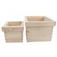 SET of 2 Square Wooden Flower Pots | Medium + Large | Unpainted & Untreated Decorative Pine | Plant Box For Painting Craft Decoupage Decorate | Kitchen Windowsill Herb Planter Trough