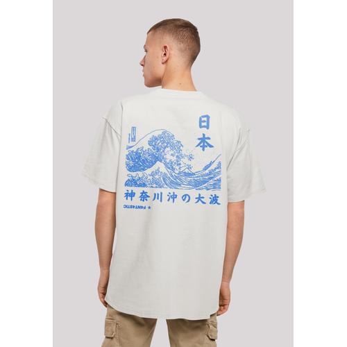 „T-Shirt F4NT4STIC „“Kanagawa Welle““ Gr. XS, grau (lightasphalt) Herren Shirts T-Shirts Print“