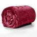 Mercer41 Reversible Mink Faux Plush Fur Fleece Blanket Microfiber/Fleece/Microfiber/Fleece in Red | 80 H x 60 W in | Wayfair